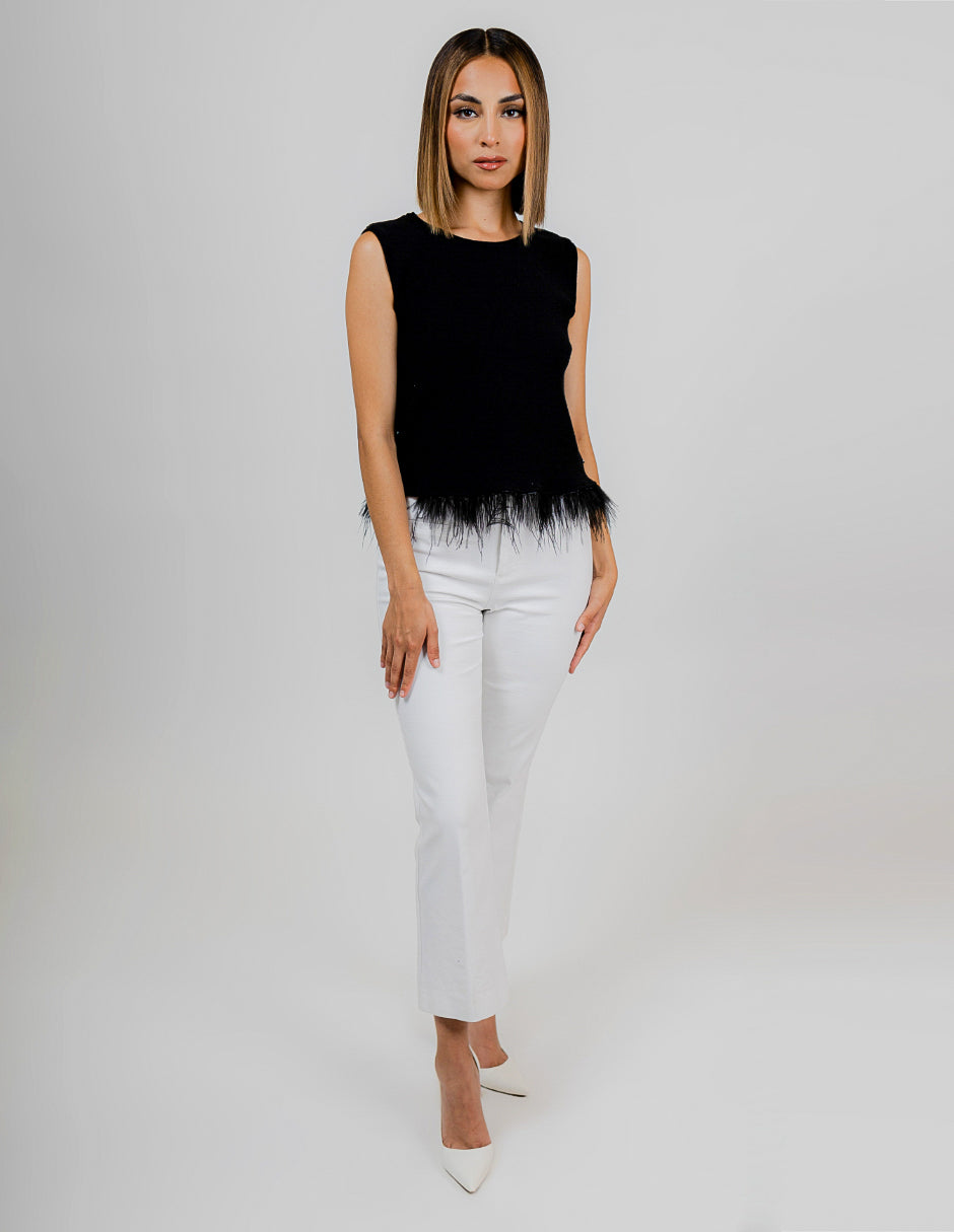 Blusa de plumas clearance