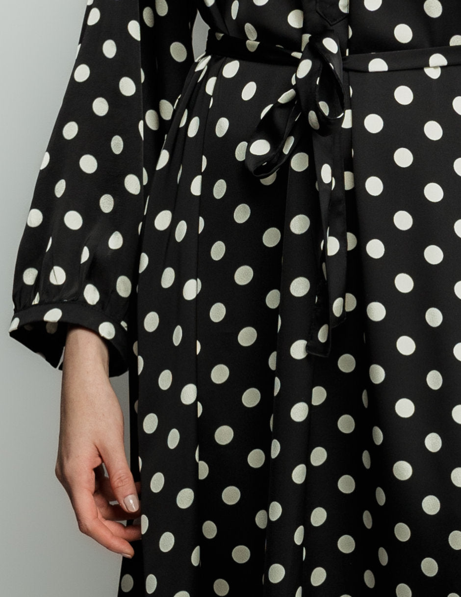 Vestido Lunares con Cinturón