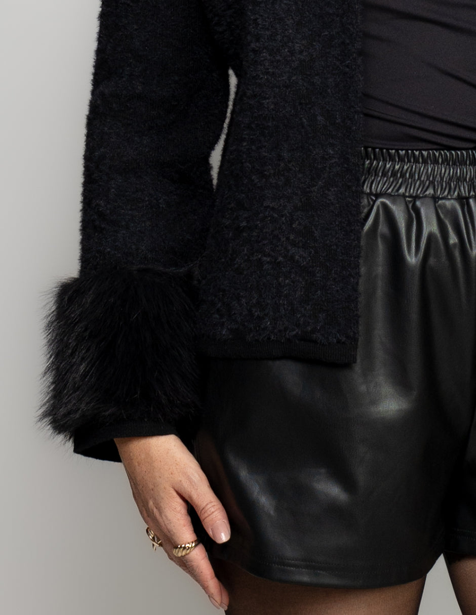 Chaqueta Texturizada manga peluche