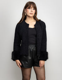 Chaqueta Texturizada manga peluche