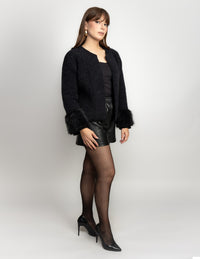 Chaqueta Texturizada manga peluche