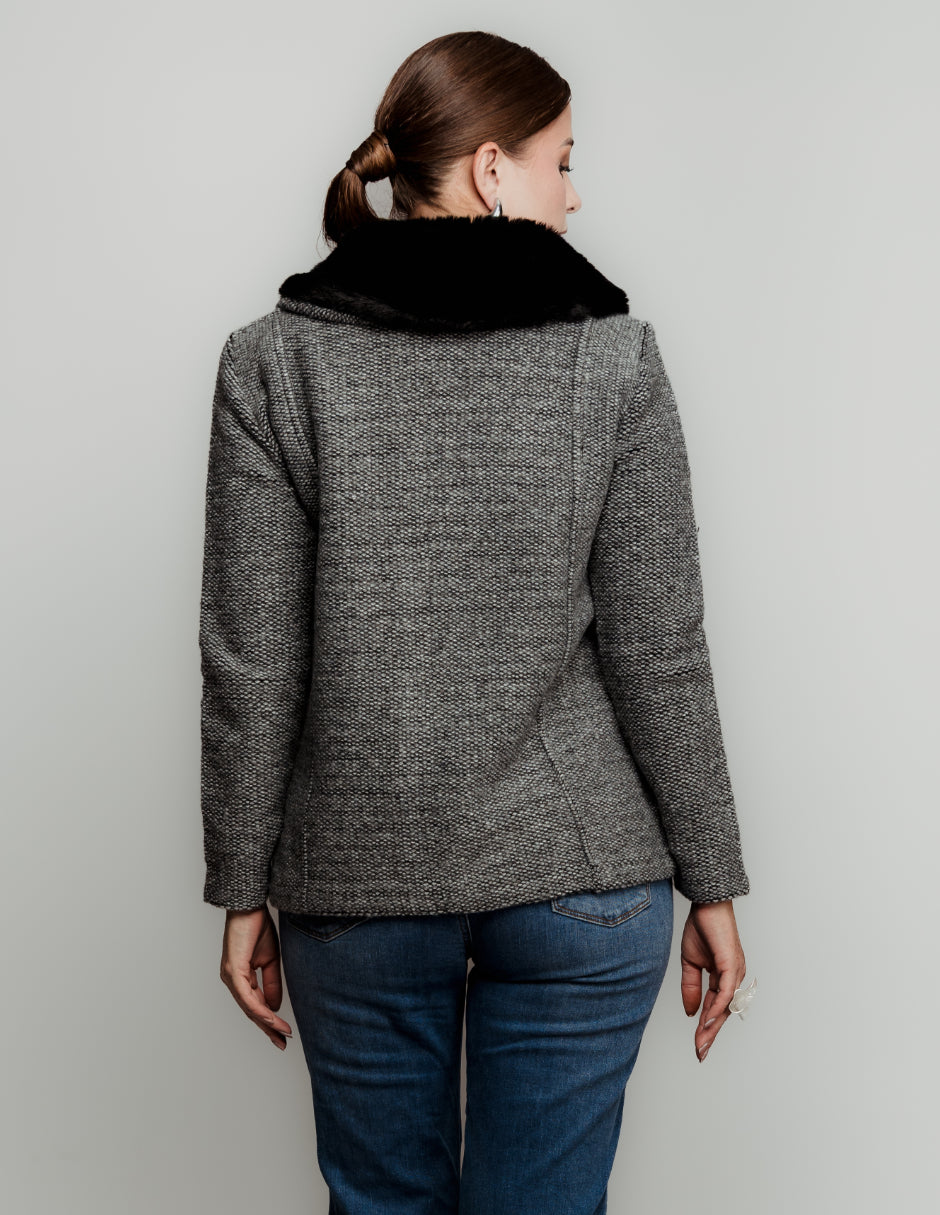 Saco cuello de peluche