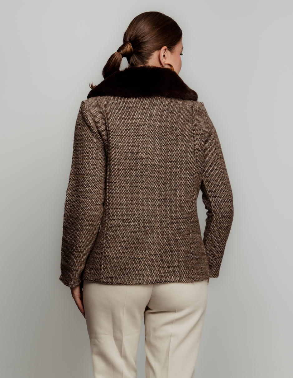 Saco cuello de peluche
