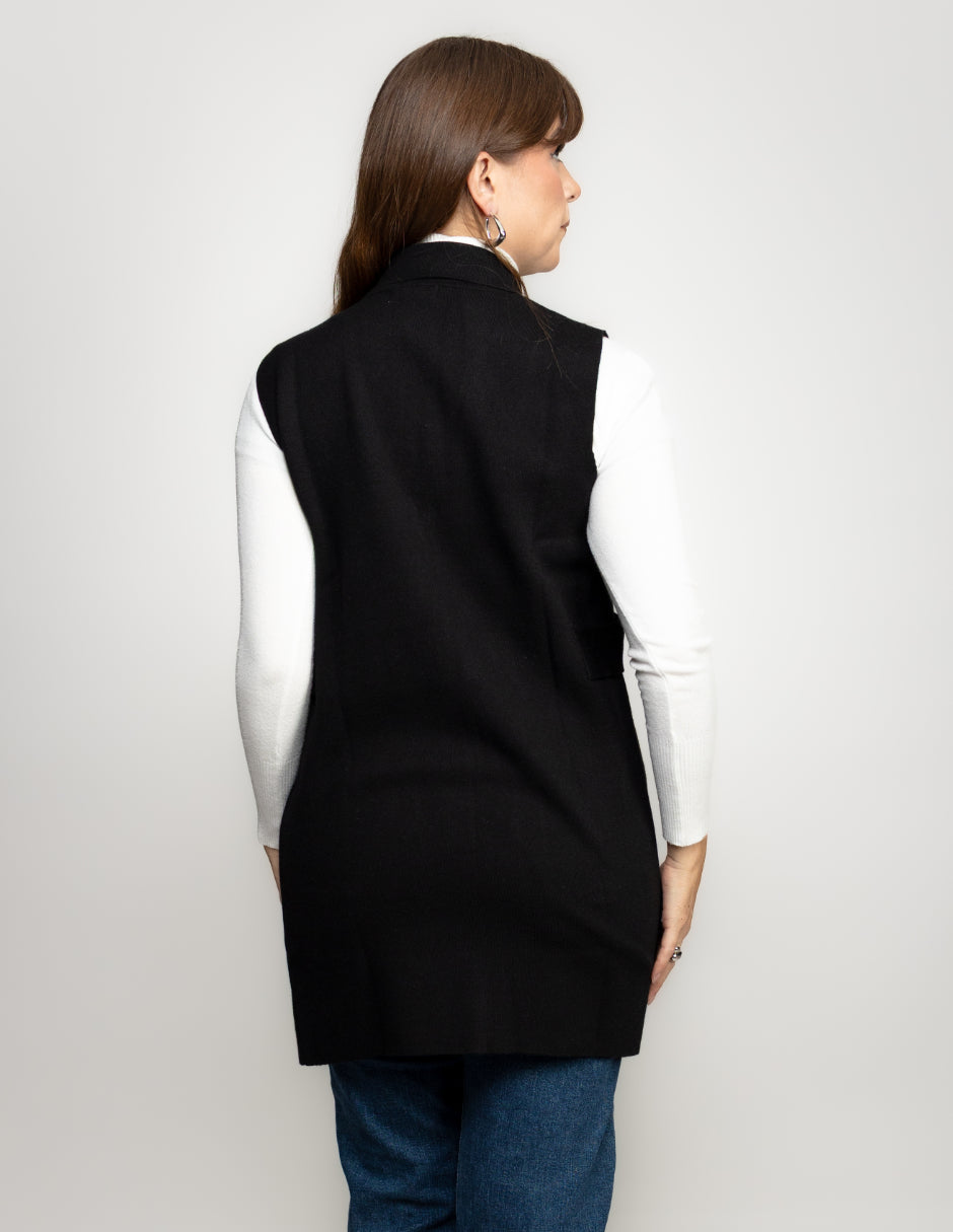 Chaleco Liso Cuello de solapa