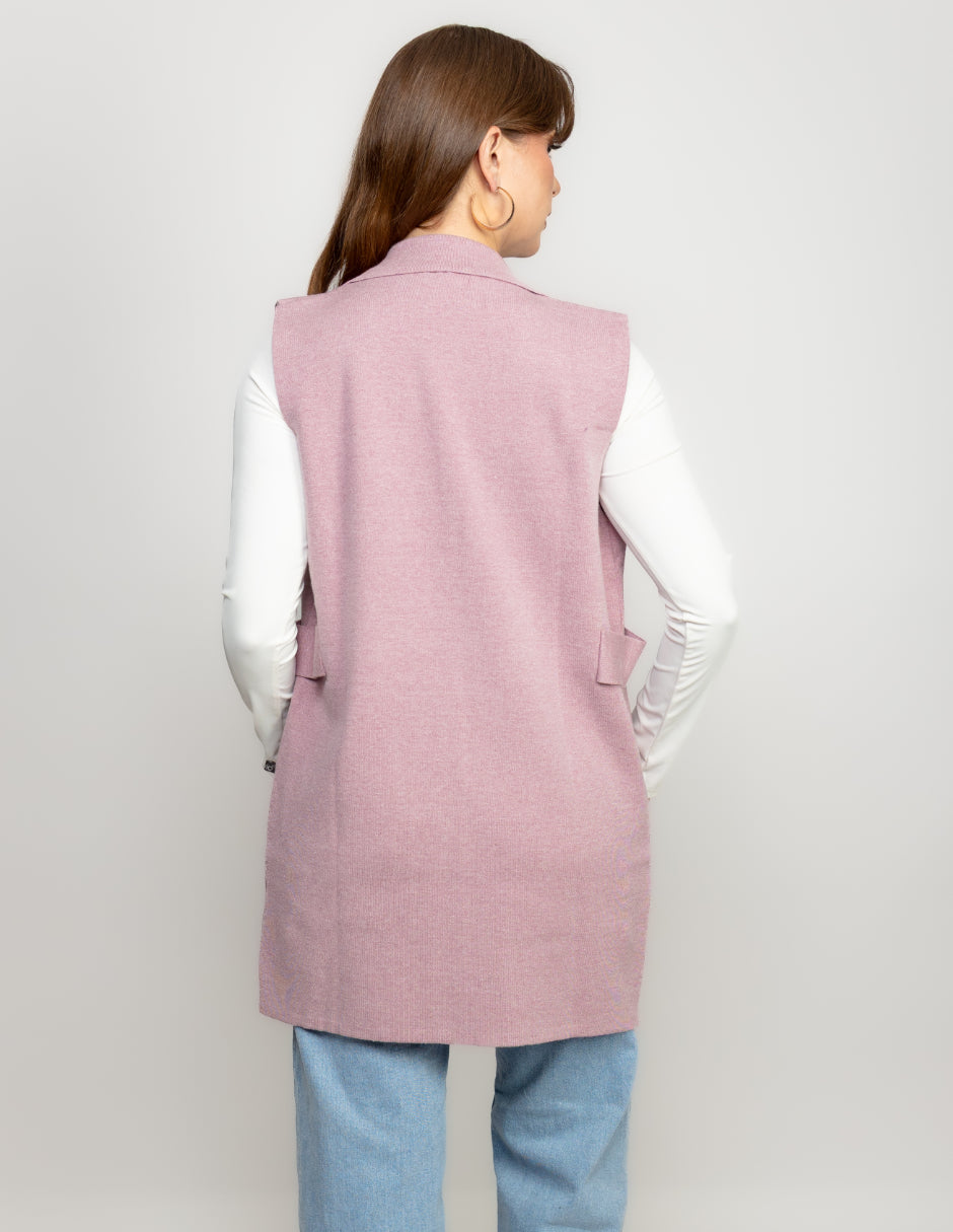 Chaleco Liso Cuello de solapa