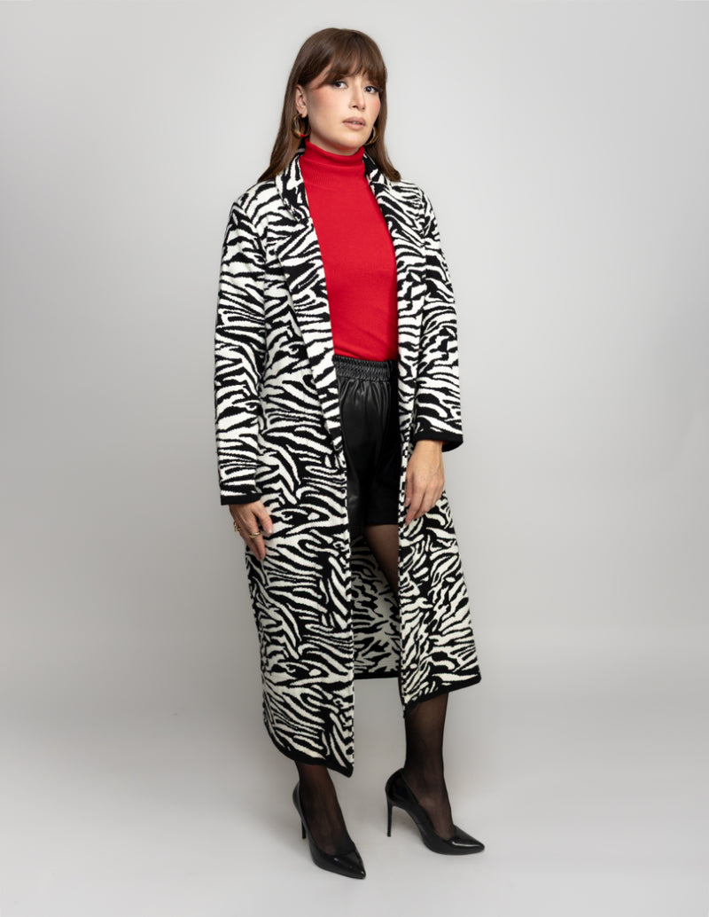 Abrigo largo Animal print