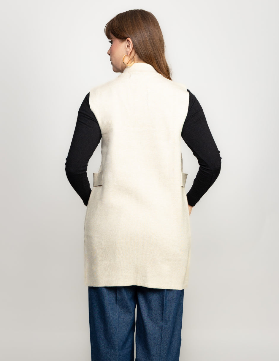 Chaleco Liso Cuello de solapa
