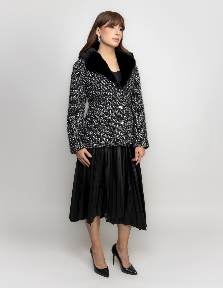 Blazer cuello de peluche