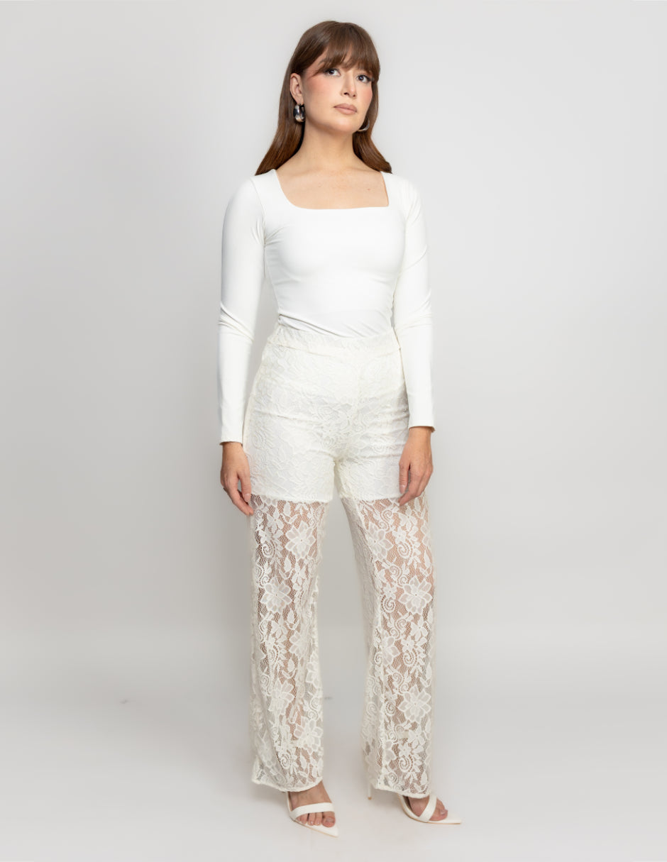 Pantalon encaje