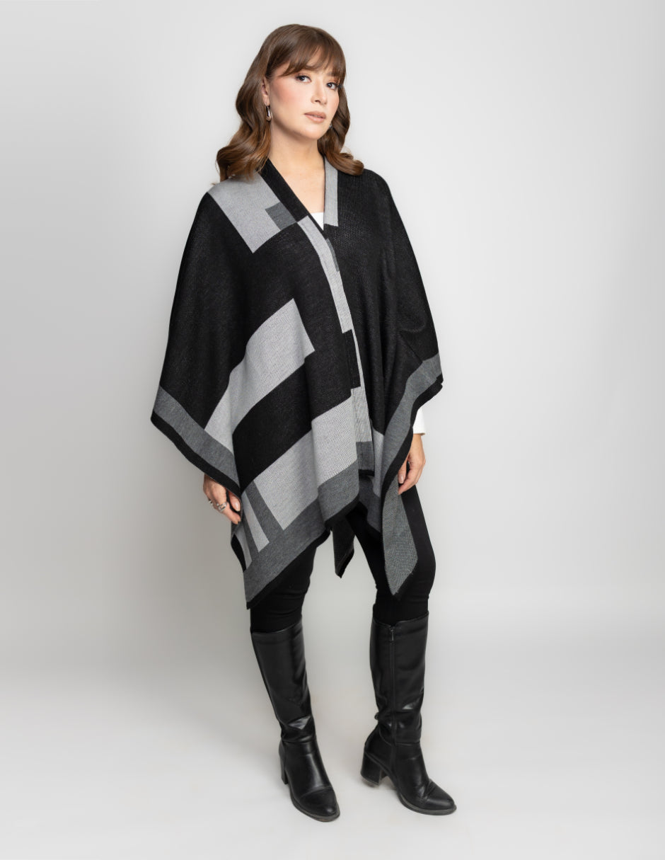 Ruana Jaquard Geometrico