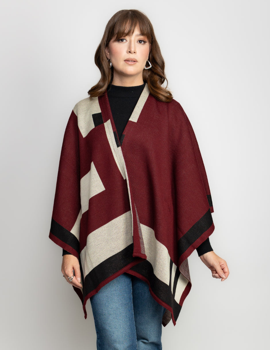 Ruana Jaquard Geometrico
