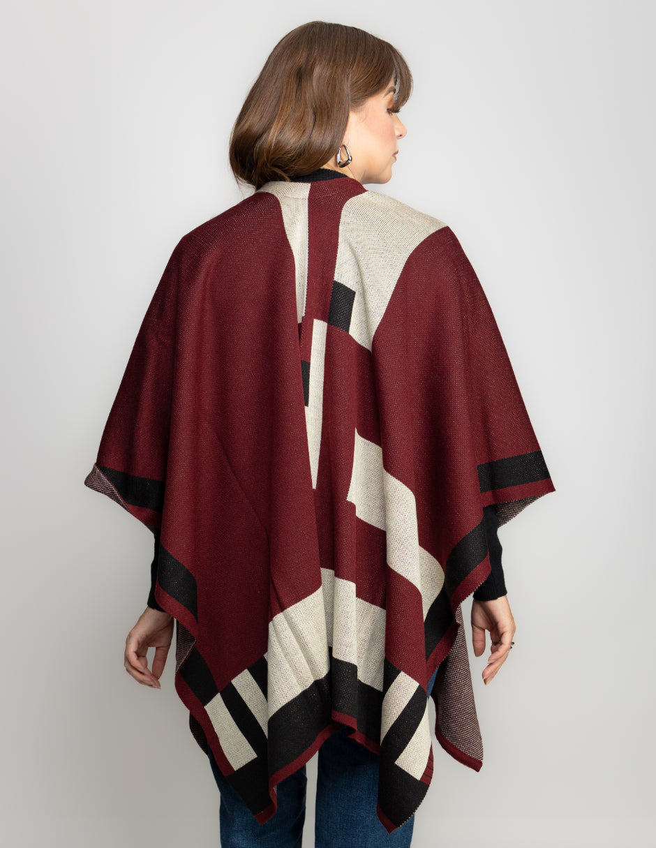 Ruana Jaquard Geometrico