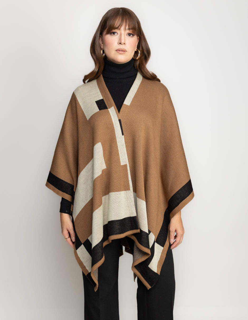 Ruana Jaquard Geometrico