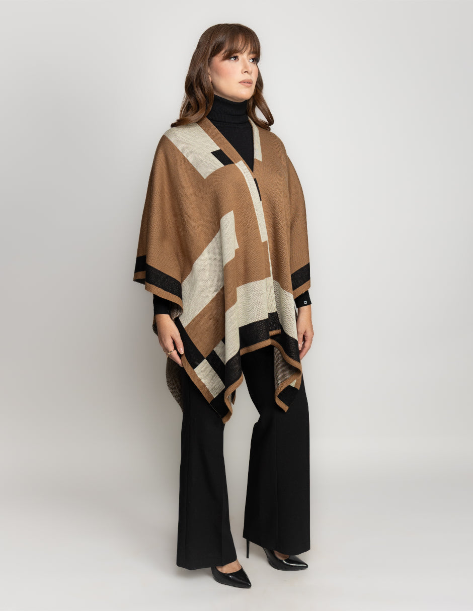 Ruana Jaquard Geometrico