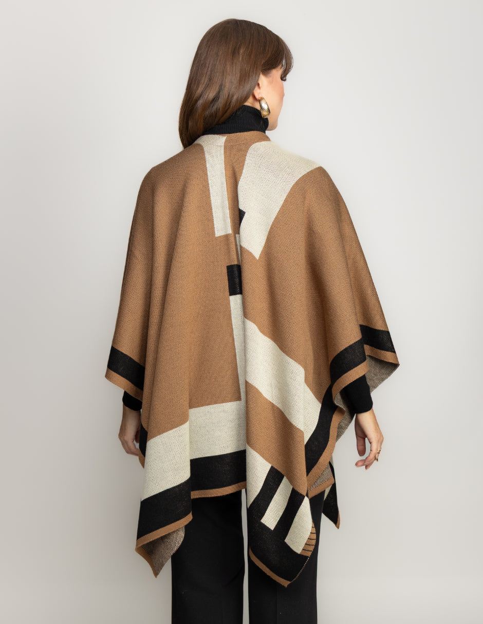 Ruana Jaquard Geometrico