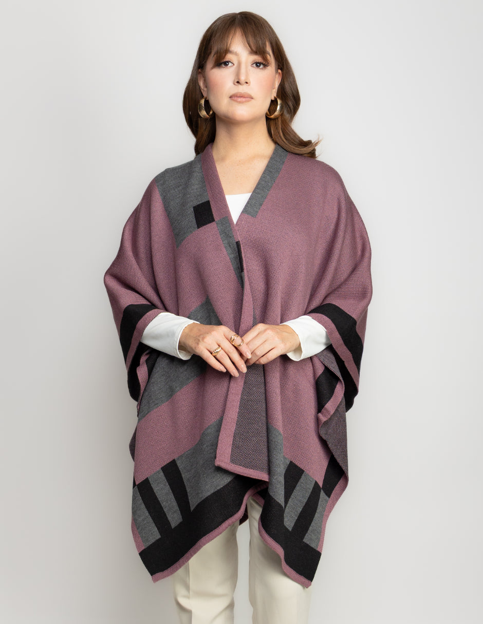 Ruana Jaquard Geometrico