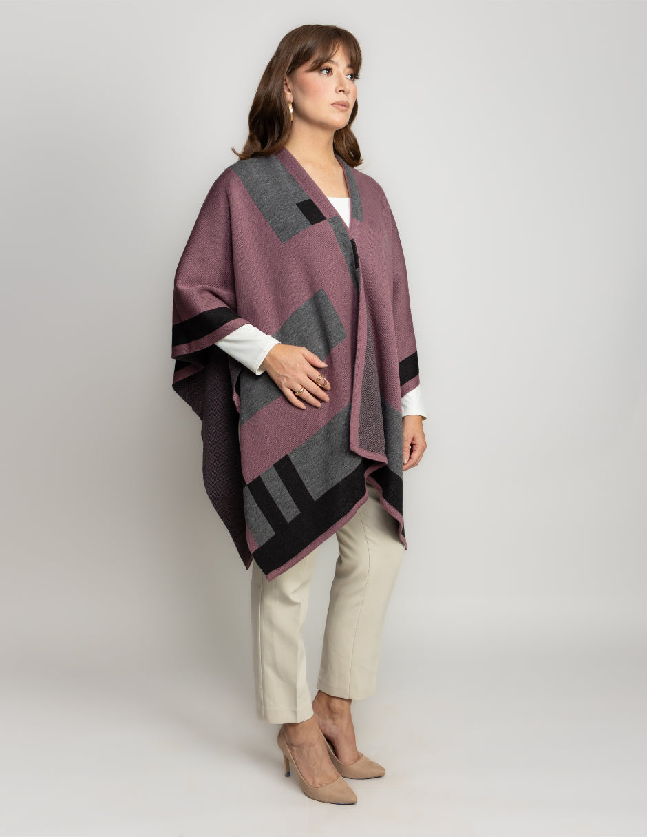 Ruana Jaquard Geometrico