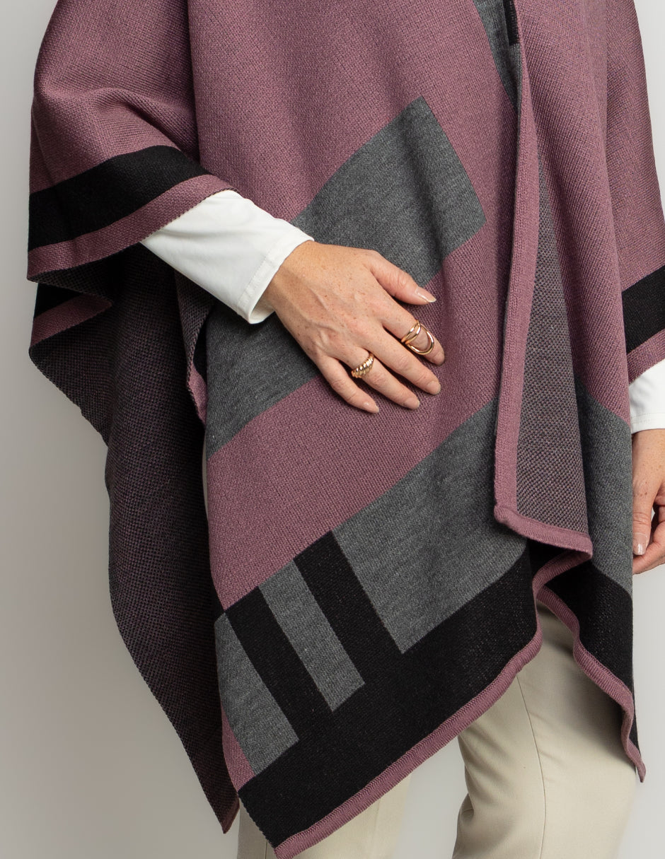 Ruana Jaquard Geometrico