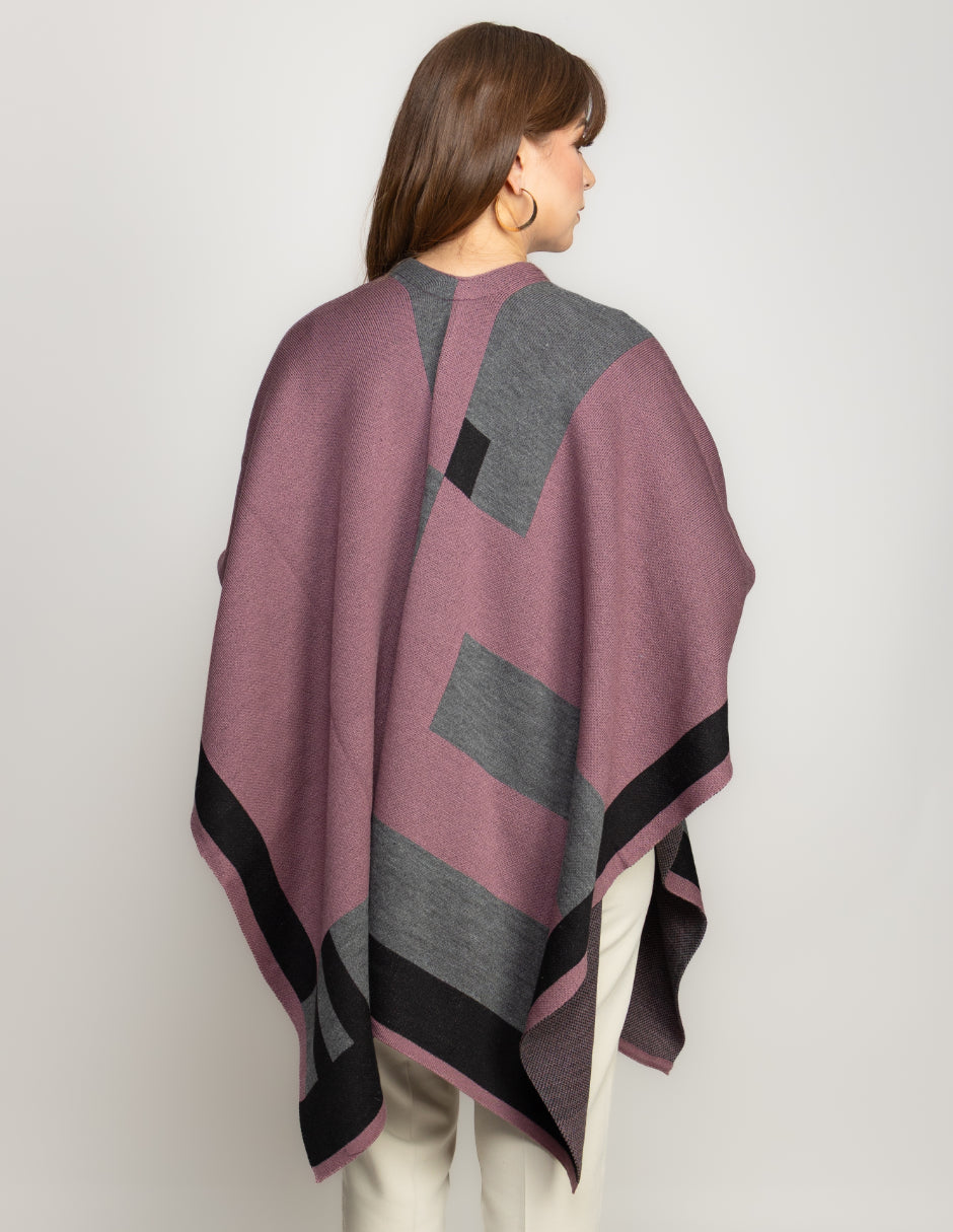 Ruana Jaquard Geometrico